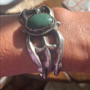 Navajo Artist F.L. Begay Sand Cast .925 Cuff